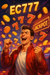 A person winning Jackpot on EC777 Game