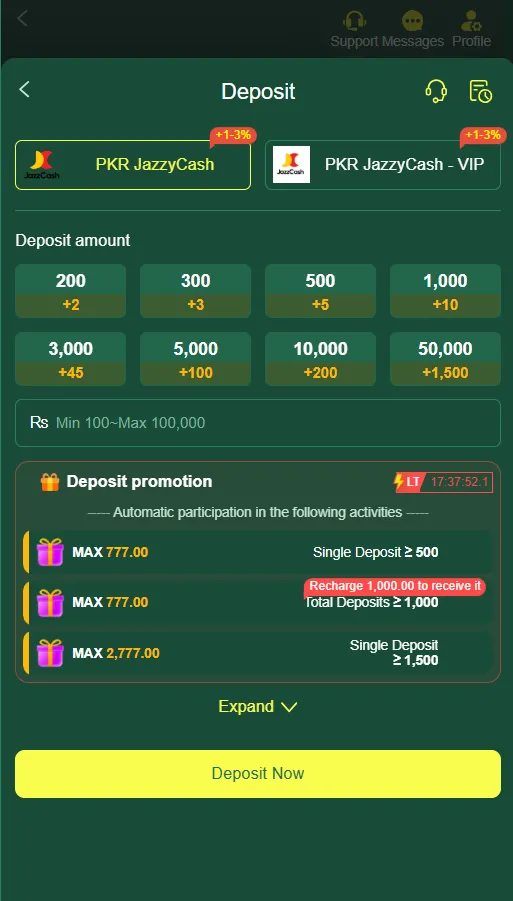 777ad Jazzcash Deposit
