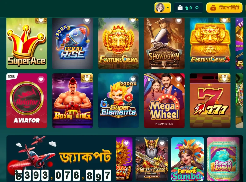 Variety of Games on TK999 App