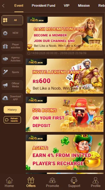Offers And Events Noobwin