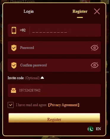 Register Dream 17