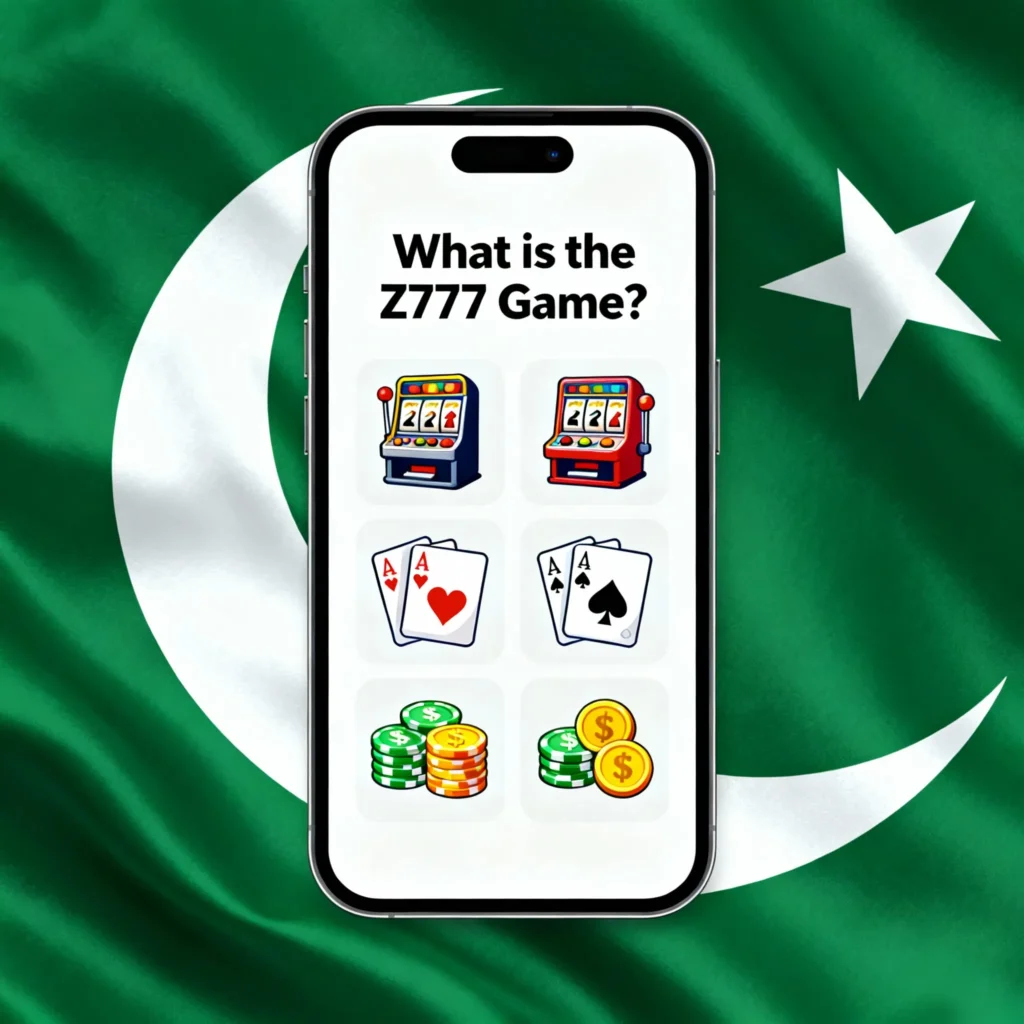 Z777 casino earning app showing slot and card games on a smartphone screen